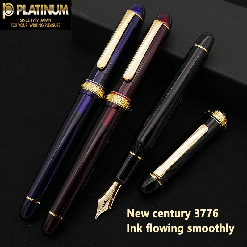 14Kゴールドペン先の黒い万年筆 Platinum-14Kゴールドペン先インク万年筆、オフィス