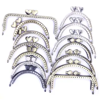 

Kiss Clasp Lock Heart Fish Bear Head Arch Rectangle Frame Metal Coin Purse Bag Craft Wallet DIY Accessorise 7.5-12.5cm 11Styles