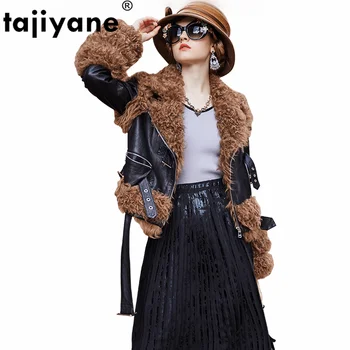 

Winter Natural Fur Coat Female Genuine Leather Jacket Women Double Faced Fur Sheepskin Coats Vintage Short Wool Coat Hiver 7812