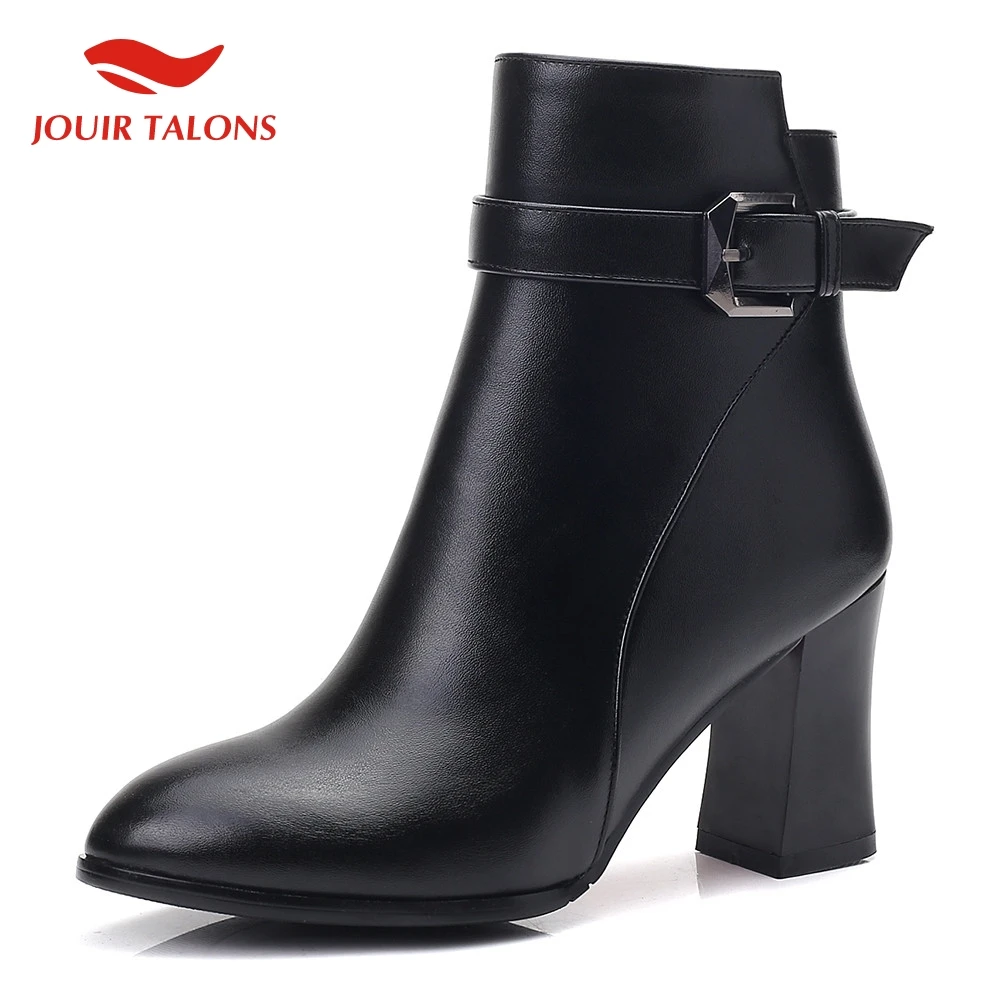 

On Sale 2020 Top Quality Office Lady Shoes Women Boots Female Elegant Chunky High Heels Shoes Woman Ankle Boots Female