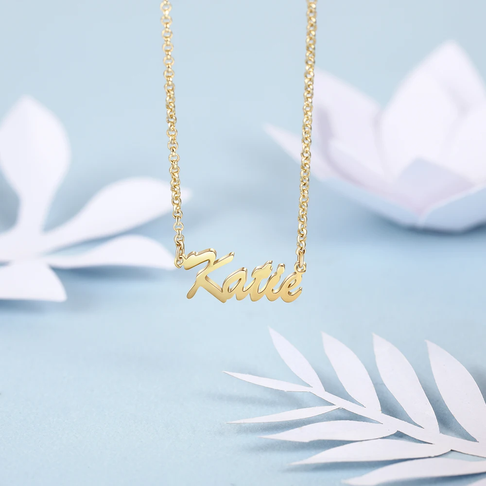 925 Sterling Silver Personalized Nameplate Letter Necklace Custom Made Name Pendant Russian Name Christmas Gifts for Girlfriend