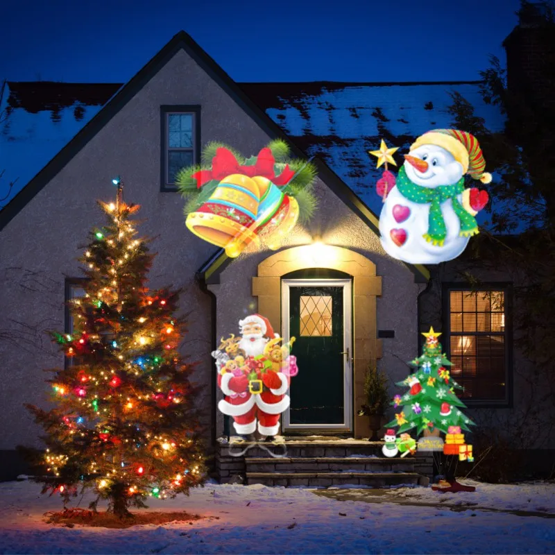 

Hot 2 in 1 Decoration LightHandheld Flashlight LED Projector Lamp with Slides Battery-Operated Halloween Christmas Lights