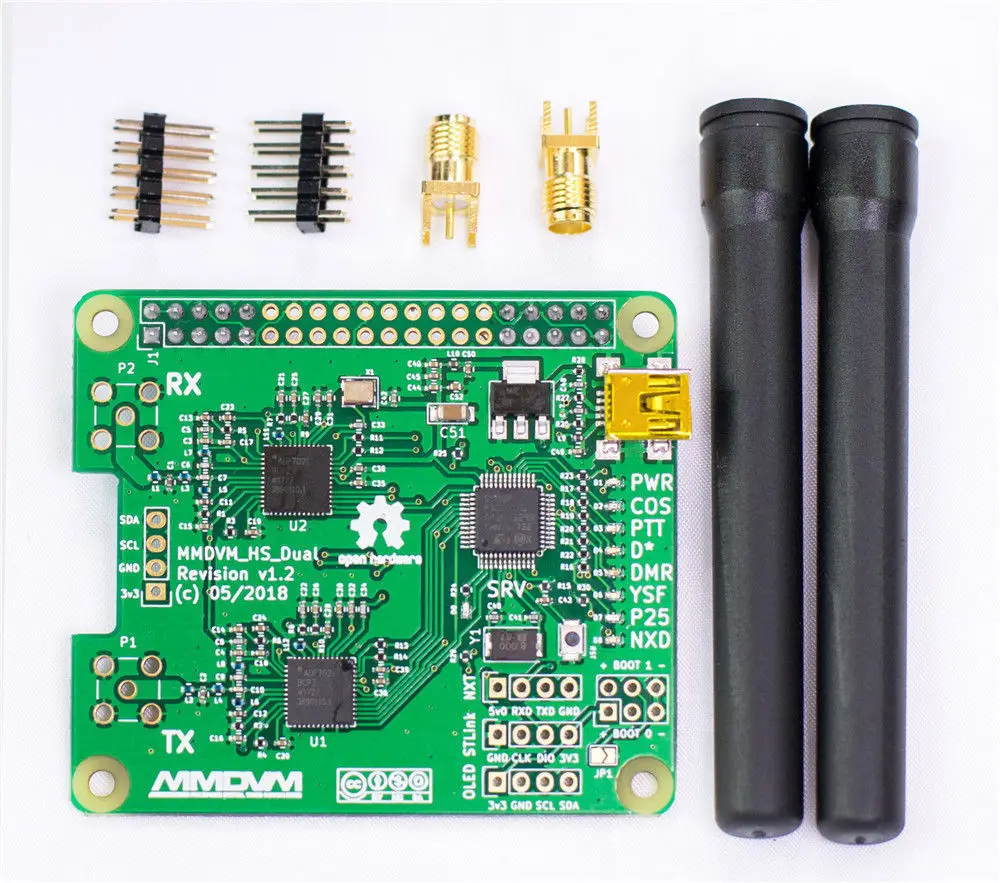 Duplex + Raspberry w + Oled + Antena sd + Caixa de Metal Terminado Mmdvm_hs_dual_hat Hotspot pi Zero 16g Cartão 2021 V1.3 - Image 5