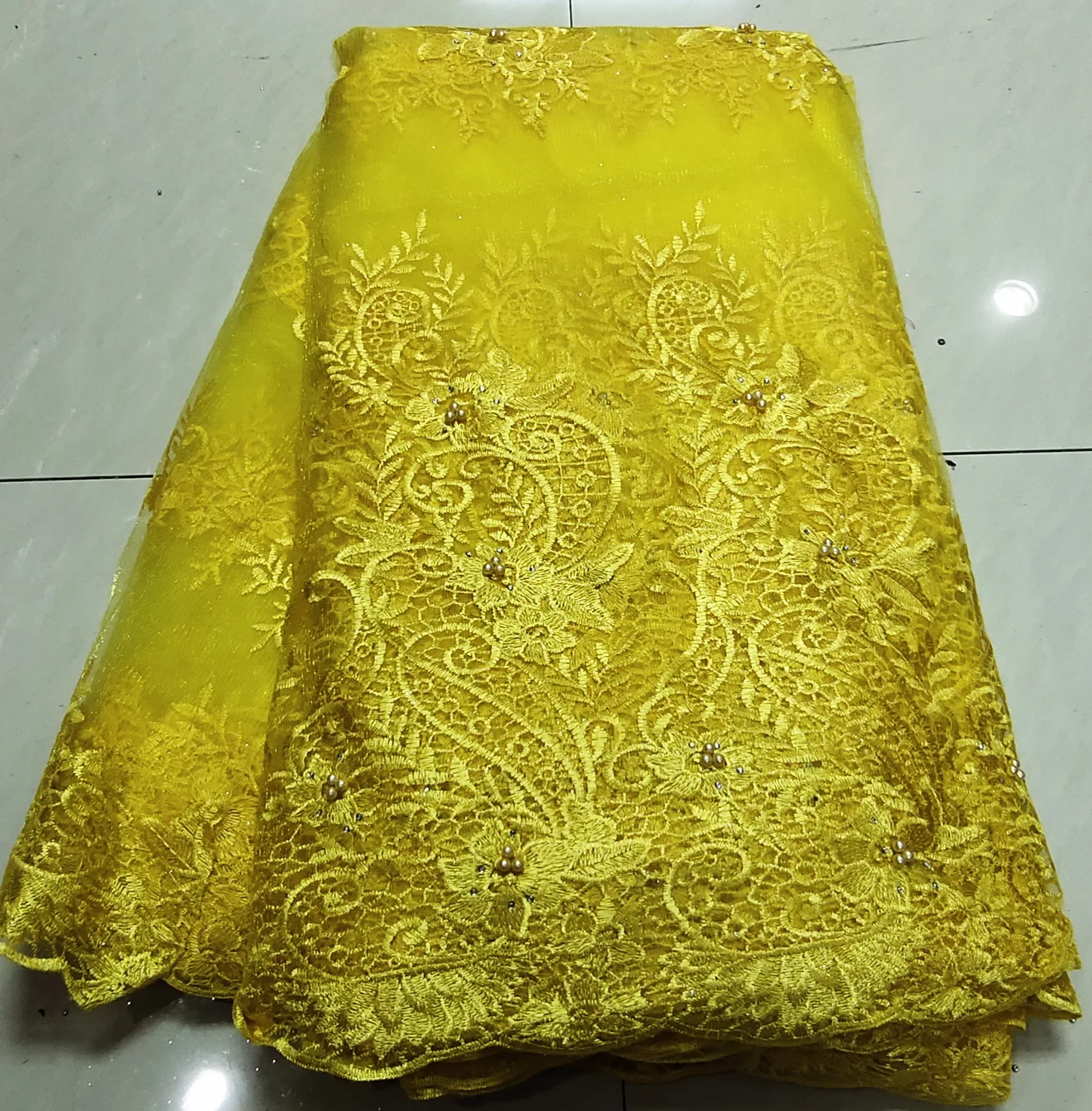 

African Lace Fabric 2019 Embroidered Nigerian Laces Fabric High Quality French Tulle Lace Fabric For Women 5Yards