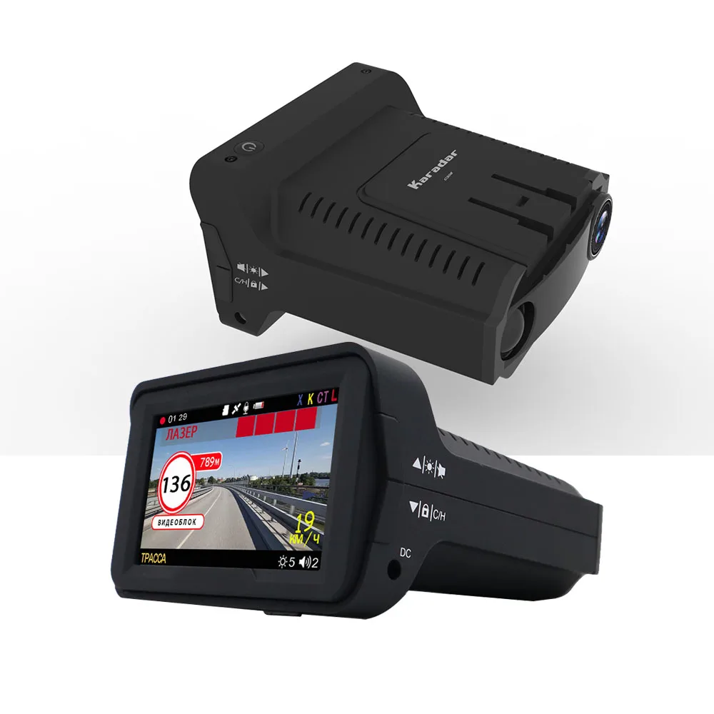 Автомобильный видеорегистратор Karadar 1080P 3 в 1 Gps антирадар камера Desh русский