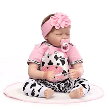 Poupée en Silicone pour nouveau né, modèle réel, joli, doux, sommeil, vêtements, corps doux, cadeaux de noël, petit, AA50DT 