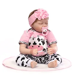 Poupée en Silicone pour nouveau né, modèle réel, joli, doux, sommeil, vêtements, corps doux, cadeaux de noël, petit, AA50DT 