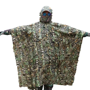 

Birdwatching Outdoor Hunting Clothes 3D Hooded Bionic Leaf Adjustable Photography Jungle Woodland Adults Training Camouflage