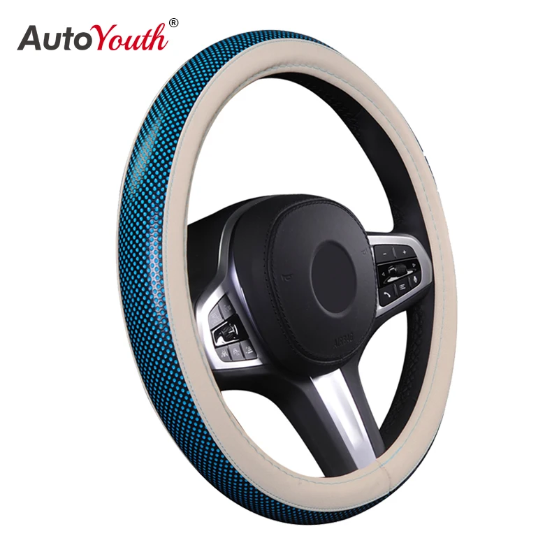 

AUTOYOUTH чехол кожаный чехол рулевого колеса автомобиля украшает защищает руль подходит фильтры нейтральной плотности для 37-38 см аксессуары для автомобильного интерьера