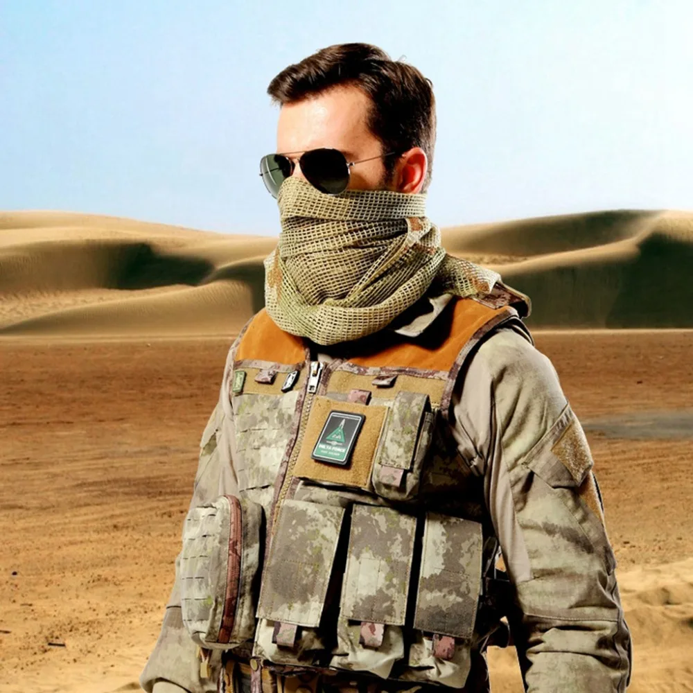 

Hunting Cotton Scarf Military Camouflage Tactical Mesh Scarf Camping Hunting Multi Purpose Scarve for Outdoor Hiking 190*90cm