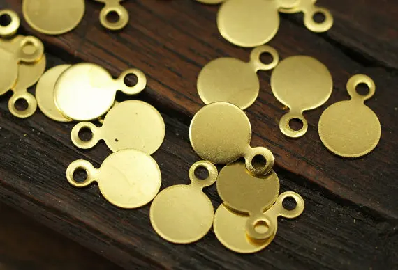 

100 pcs Raw Brass Cabochon Tags , Stamping Tags (6 mm)- brs 88. FNL54