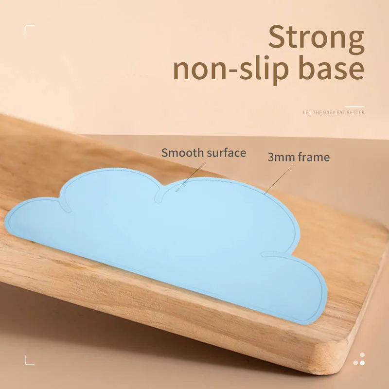 Silicone Baby Placemats Clouds Shape Multicolor Food Grade Silicone Table Placemats Waterproof BAP free 1Pc Baby Product silicone placemat
