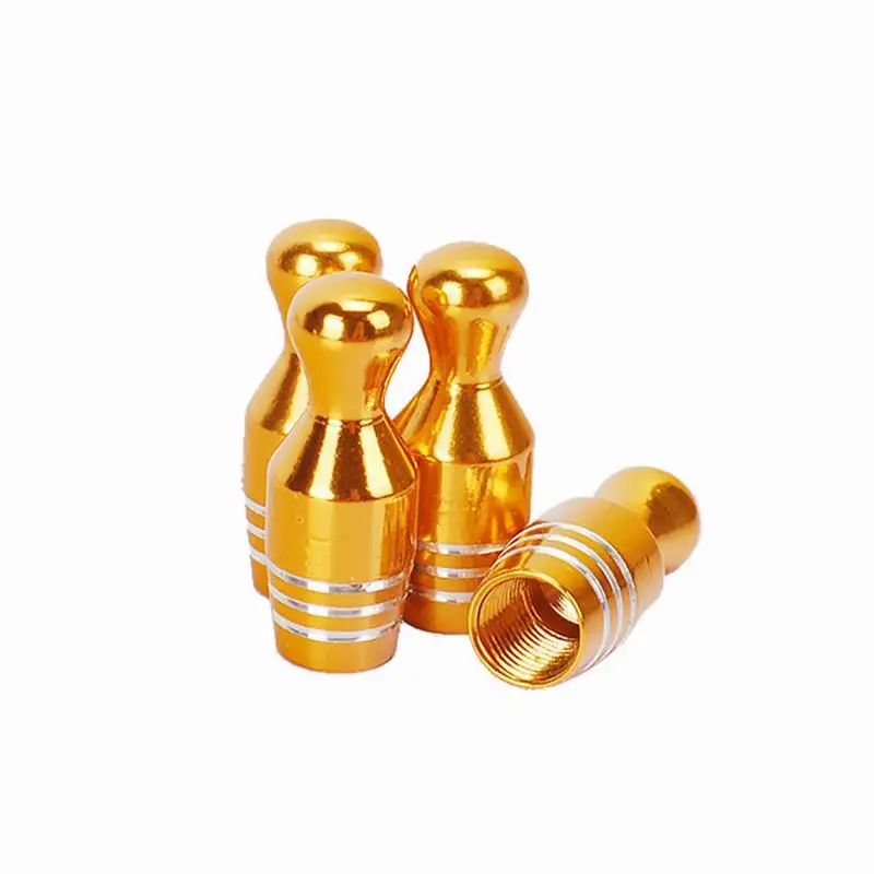 Gold 4 шт. колпачки для шин универсальные крышки для автомобильных шин Боулинг колпачки из алюминиевого сплава колпачки для автомобильных шин внешние аксессуары - Цвет: Gold