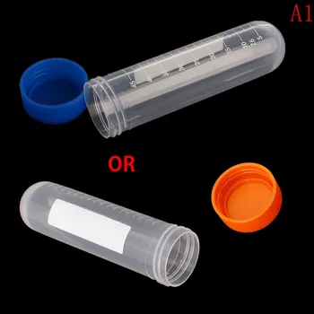 

10pcs 50Ml Plastic Centrifuge Lab Test Tube Pipe Vial Container With Round Bottom Laboratory School Educational Supplies A1
