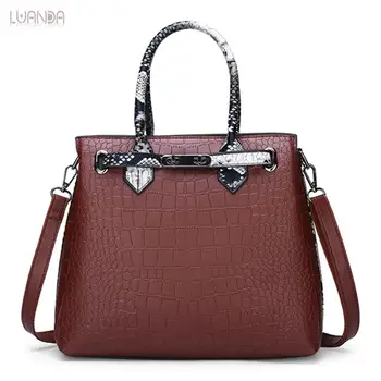 

Top-Handle Bag Women Fashion Leather Casual Totes Crocodile Pattern Ladies Shoulder Messenger Bags Designer Serpentine Handbags