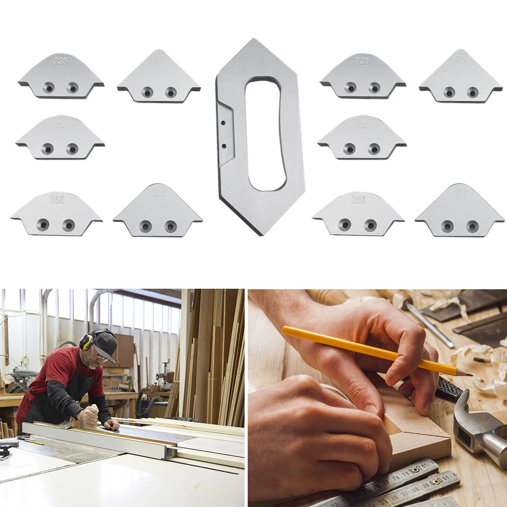 

Trimming Tool Templates R Corner Router Set Woodworking Aluminium Alloy Chamfer Table Bit Profile Anti-rust Quick-Jig Grinding