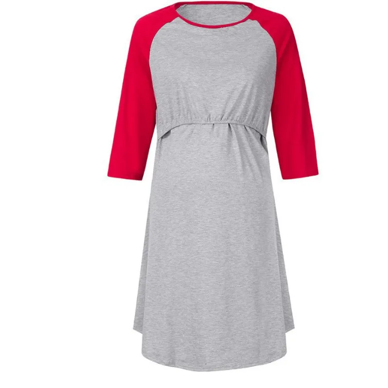 2019 Round Neck Insert Rotator Cuff Split Joint Chest Can Activity Lactation Will Pendulum Dress pregnancy clothes for winter