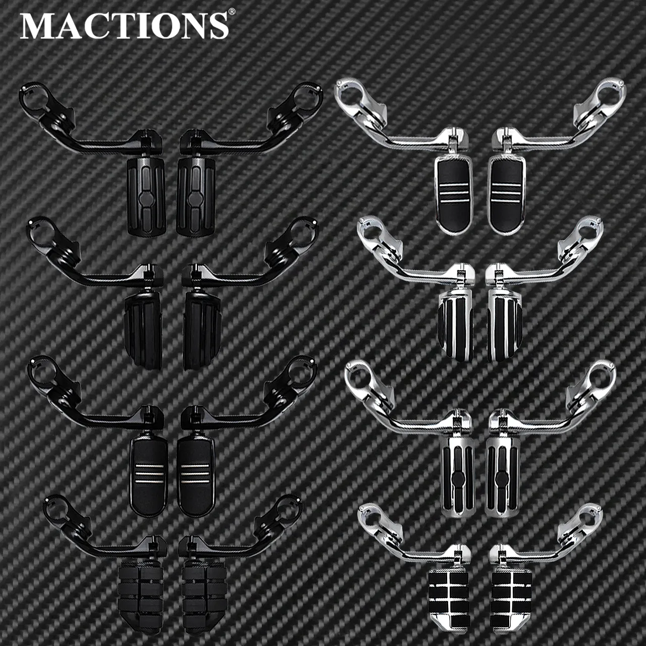 Motorcycle 32mm 1.25'' Highway Bar Clamp Mount Long Angled Engine Guards Footpeg Pedal For Harley Touring Dyna Sofatil Sportster