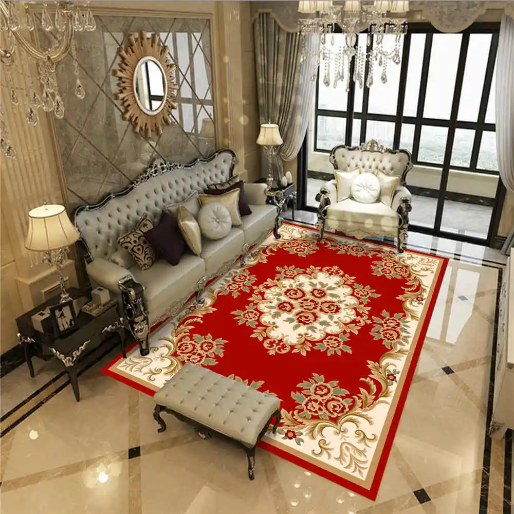 Национальный стиль, коврик для гостиной, Противоскользящий коврик для спальни, напольный коврик, красные цветочные коврики с принтом, ковры для кухни, ванной комнаты, домашний декор