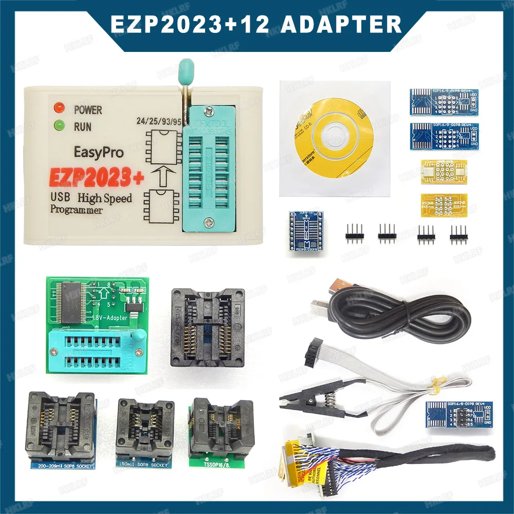 2022-Newest-EZP2023-High-Speed-USB-SPI-Programmer-12-Adapters-Support ...