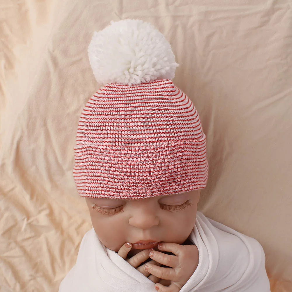 AM0033 red white Новые шапки-чалмы с большим бантом для маленьких девочек, шифоновые шапки для новорожденных, розовые и белые шапки с рисунком лисы из мультфильма для новорожденных 0-6 месяцев - Цвет: AM0033 red white
