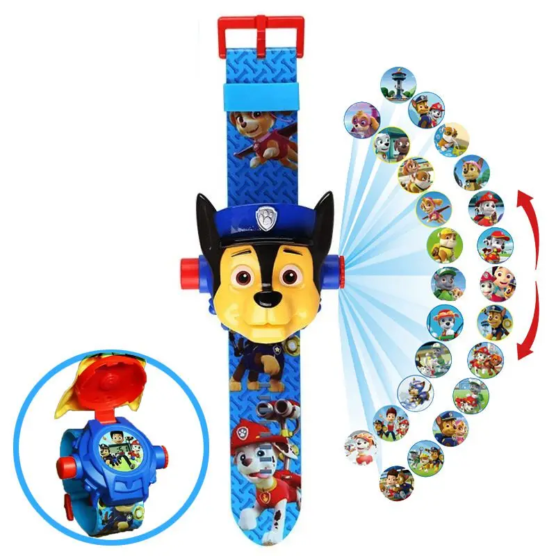 Paw patrol игрушка цифровые часы проекция 24 стиль мультфильм узоры время часы действие patrulla Canina игрушка детский подарок на день рождения - Цвет: Белый