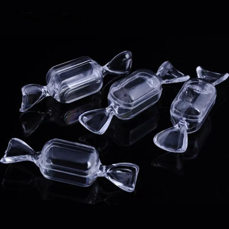 

30pcs Small Toffee-shaped Transparent Plastic Box Wedding Candy Box Storage Container Baby Shower Favor Hot Sale