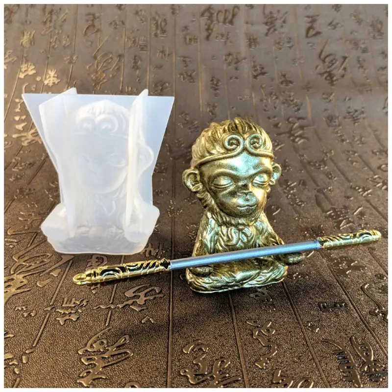 Ручной работы 3D Обезьяна Король Статуэтка солнце Wukong статуя силиконовые смолы формы для искусства ремесло
