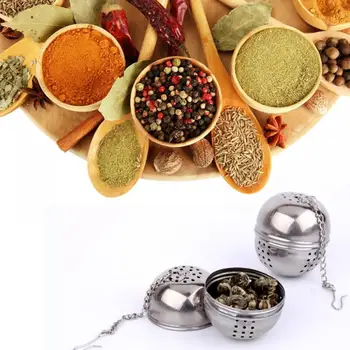 

Ball Filter Tea Infuser Stainless Steel Ball Herbal Spice Filter Diffuser Tea Strainer Tea Locking Spice Egg Shaped Ball HOT