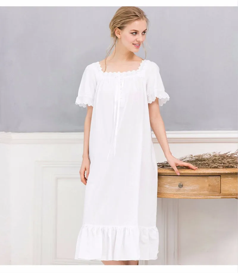 Long White Nightgown Summer Nightgowns 