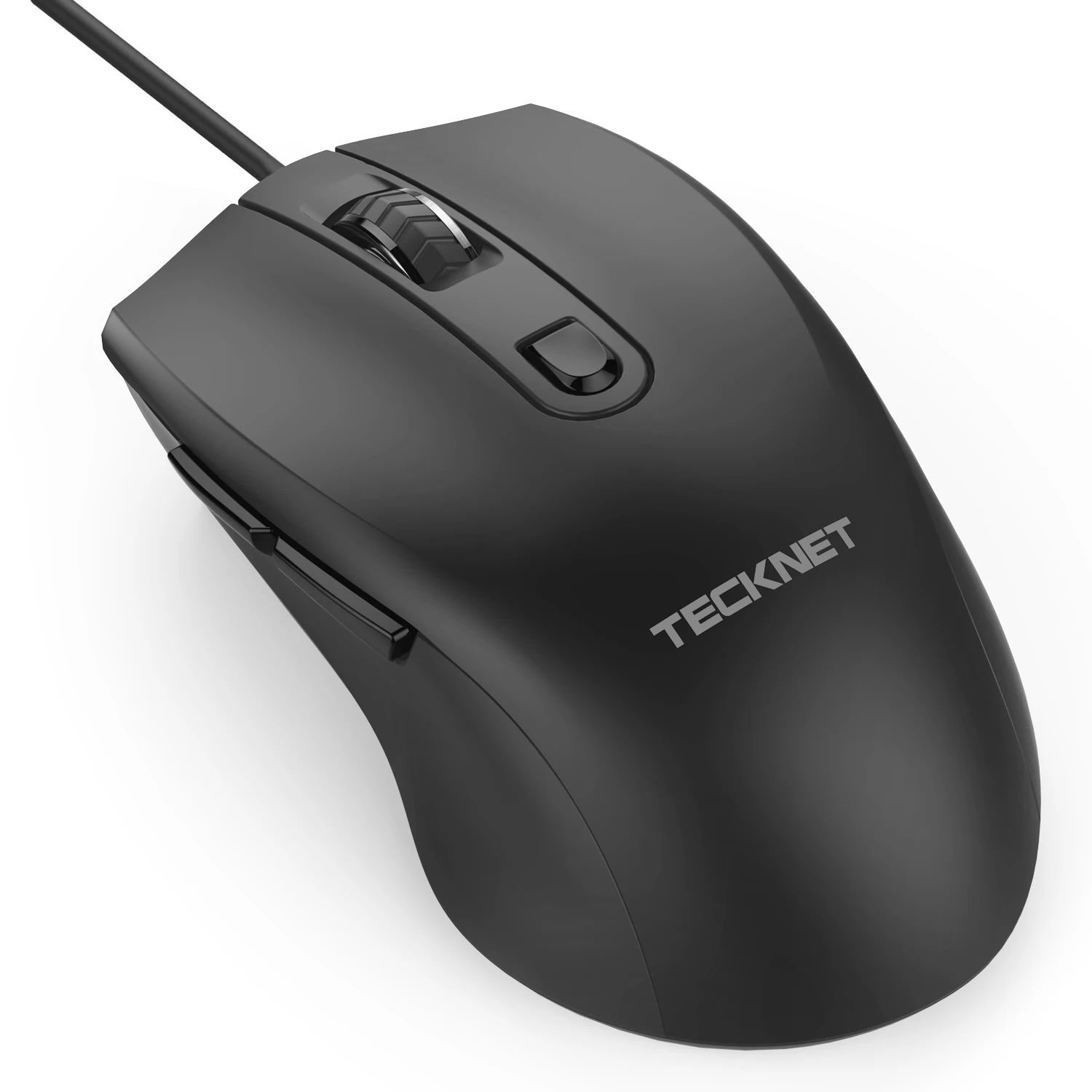 TeckNet проводная мышь 6 кнопок USB Проводная мышь 1000/1600 dpi оптическая игровая мышь для microsoft Windows XP/Vista/7/8/10 - Цвет: Black