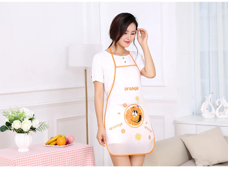 1pcs Cute Cartoon Fruit Print Adult Aprons Oilproof Sleeveless BBQ Bib Apron For Women Cooking Baking Women Waterproof Apron New
