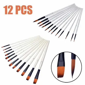 

12 Pcs Watercolor brush Gouache Paint Drawing pen Children Drawing Tools School Stationery Painting Gift