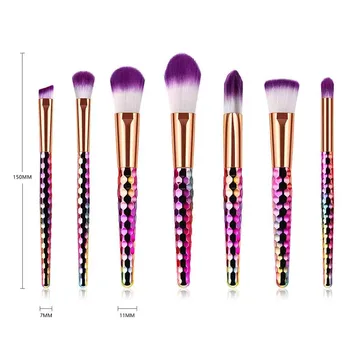 

7PC Make Up Foundation brush Wool Fiber eyeshadow eyebrow eyeliner soft Cosmetic Brushes Eye Shadow pinceis de maquiagem jz913