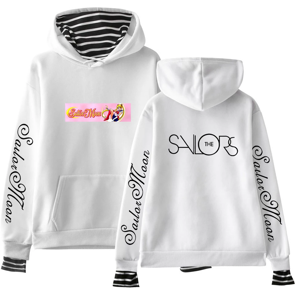 Sailor Moon print autumn Men Sweatshirt Harajuku Hoodies outwear Winter Handsome Hooded Male Hoody hio hop clothes