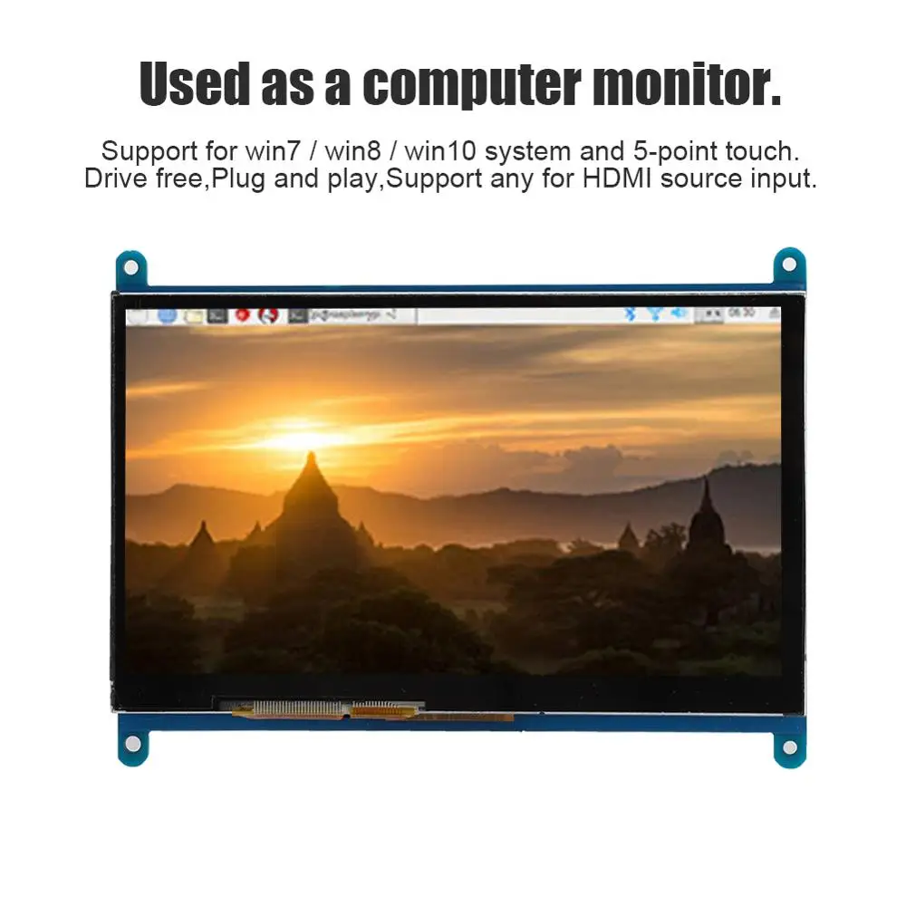 Емкостный сенсорный ЖК экран для Raspberry Pi 4B/3B/3B + 7 дюймов 1024*600 HDMI емкостный без