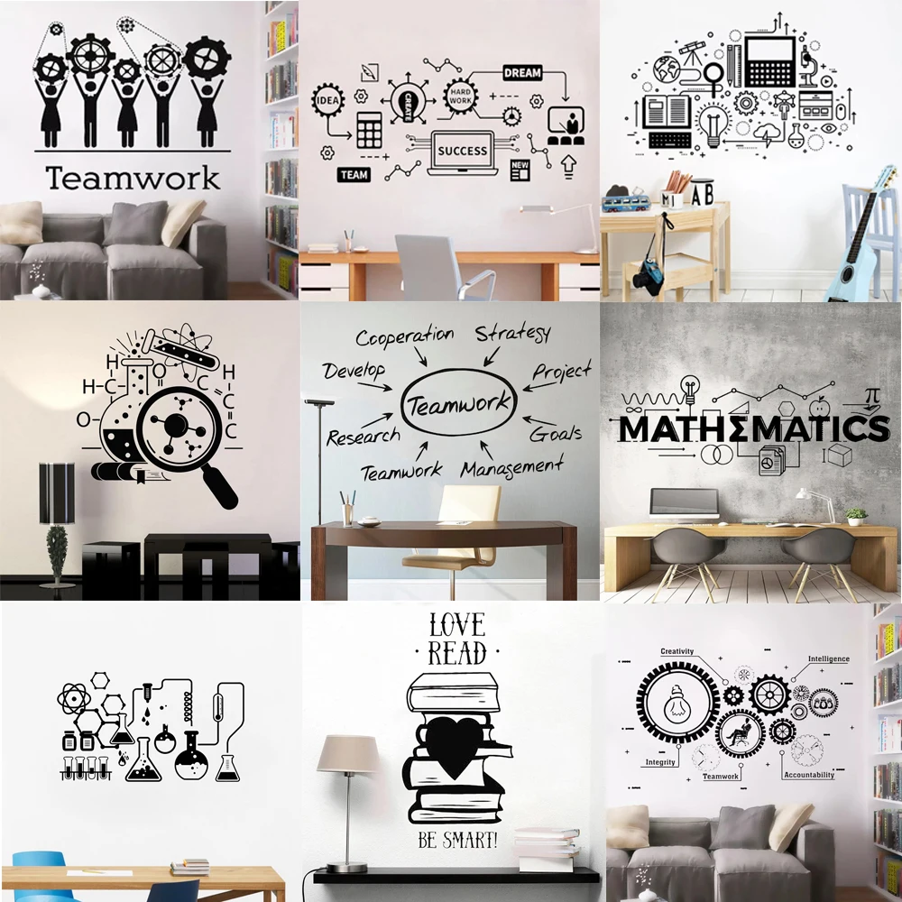

Vinyl Office Quote Decals Teamwork Wall Stickers School Decor Inspire Office Motivation Idea Art Decals home decoration HQ9980