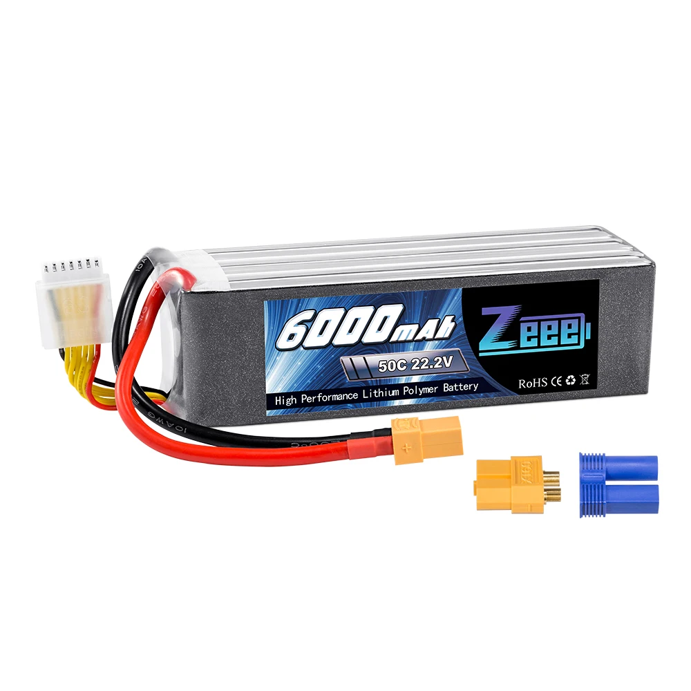XT90 plug Zeee Lipo аккумулятор 6000mAh 6S 22,2 V 50C XT90 RC Lipo аккумулятор с разъемом XT60 EC5 для гоночного дрона FPV Вертолет Автомобиль Лодка Грузовик - Цвет: XT90 plug