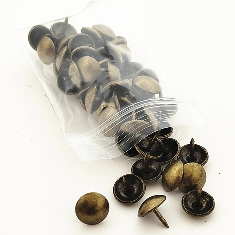100pcs Pushpin Nails 7*10mm Doornail Hardware Antique Bronze Decorative Upholstery Jewelry Gift Box Sofa Decorative Tacks Stud