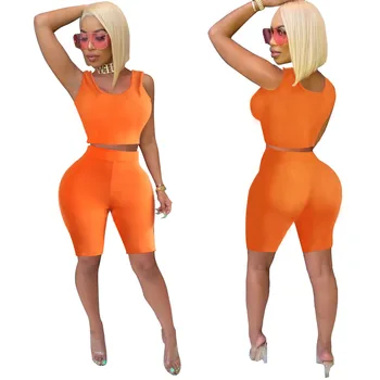 

Fashionable new Europe and the United States sexy two - piece set of cross-border exclusive for independent station women's tank