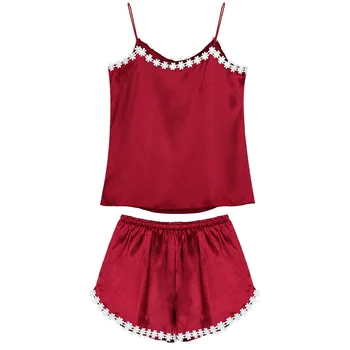 

Sexy Lingerie Women Silk Lace Loose Solid Sleeveless Babydoll Nightdress Nightgown Sleepwear Summer Clothes пижама женская