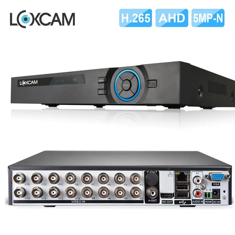 LOXCAM H.265 + 16ch AHD 5MP HDMI DVR 8CH 6 в 1 CVI TVI NVR для Camera onvif P2P CCTV система видеонаблюдения |