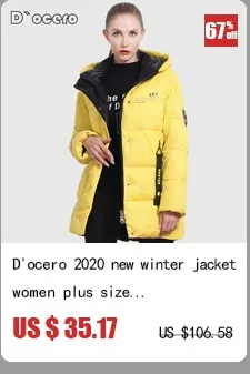 D`OCERO 2021 Fashion Loose Women's Winter Down Jacket Hooded Warm Winter Coat Large Size Parkas Female Big Pockets Long Overcoat down coat women