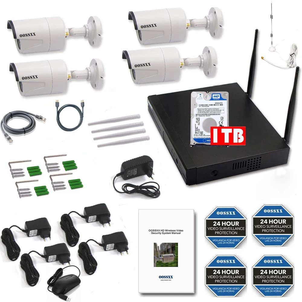 OOSSXX 8CH 1080 P Беспроводной NVR Kit Беспроводной CCTV Камера Системы 2MP для дома и улицы IP67 IP Камера P2P видеонаблюдение Системы