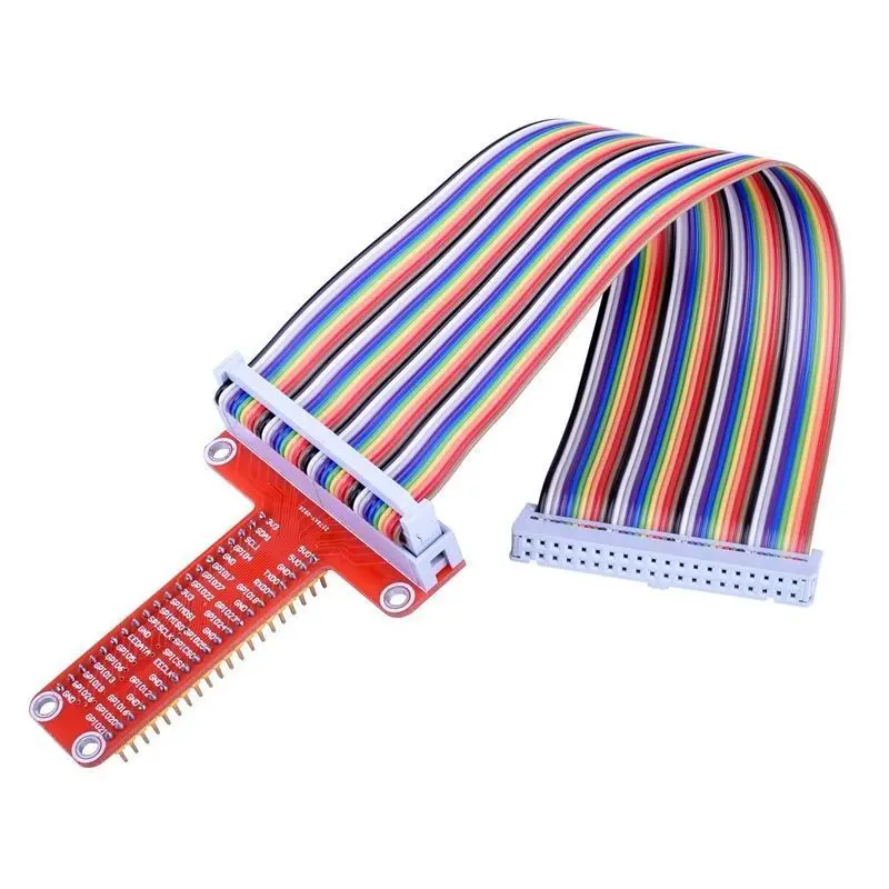 Для RPi GPIO Breakout Плата расширения + 20 см FC40 40pin плоский Радужный ленточный кабель