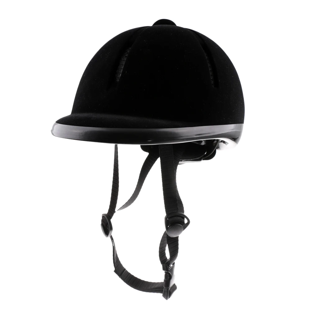 Kids Horse Riding Helmet Adjustable Velvet Equestrian Riders Helmet Black 2