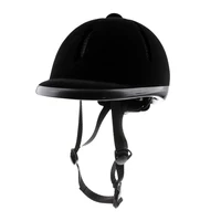 Kids Horse Riding Helmet Adjustable Velvet Equestrian Riders Helmet Black 2