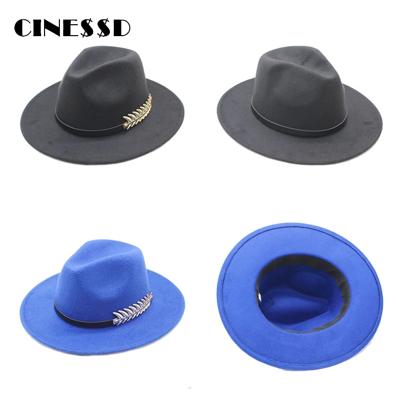 

Free Shipping 2020 New Fashion Men Fedoras Women's Fashion Jazz Hat Summer Spring Black Woolen Blend Cap Outdoor Casual Hat
