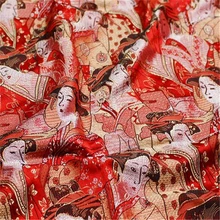 Ткань для одежды с красным узором 100 полиэстер Жаккардовая парча ткань для сумки скатерть
