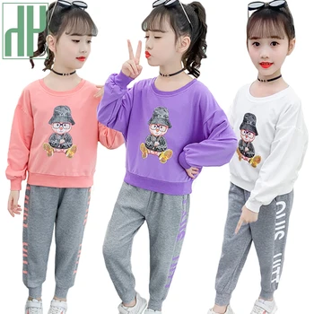 

HH Children Clothes Girls Spring Autumn Clothing Sets Long Sleeve Cotton Tops+Pants Tracksuit Boutique Kids Girl Clothes Outwear